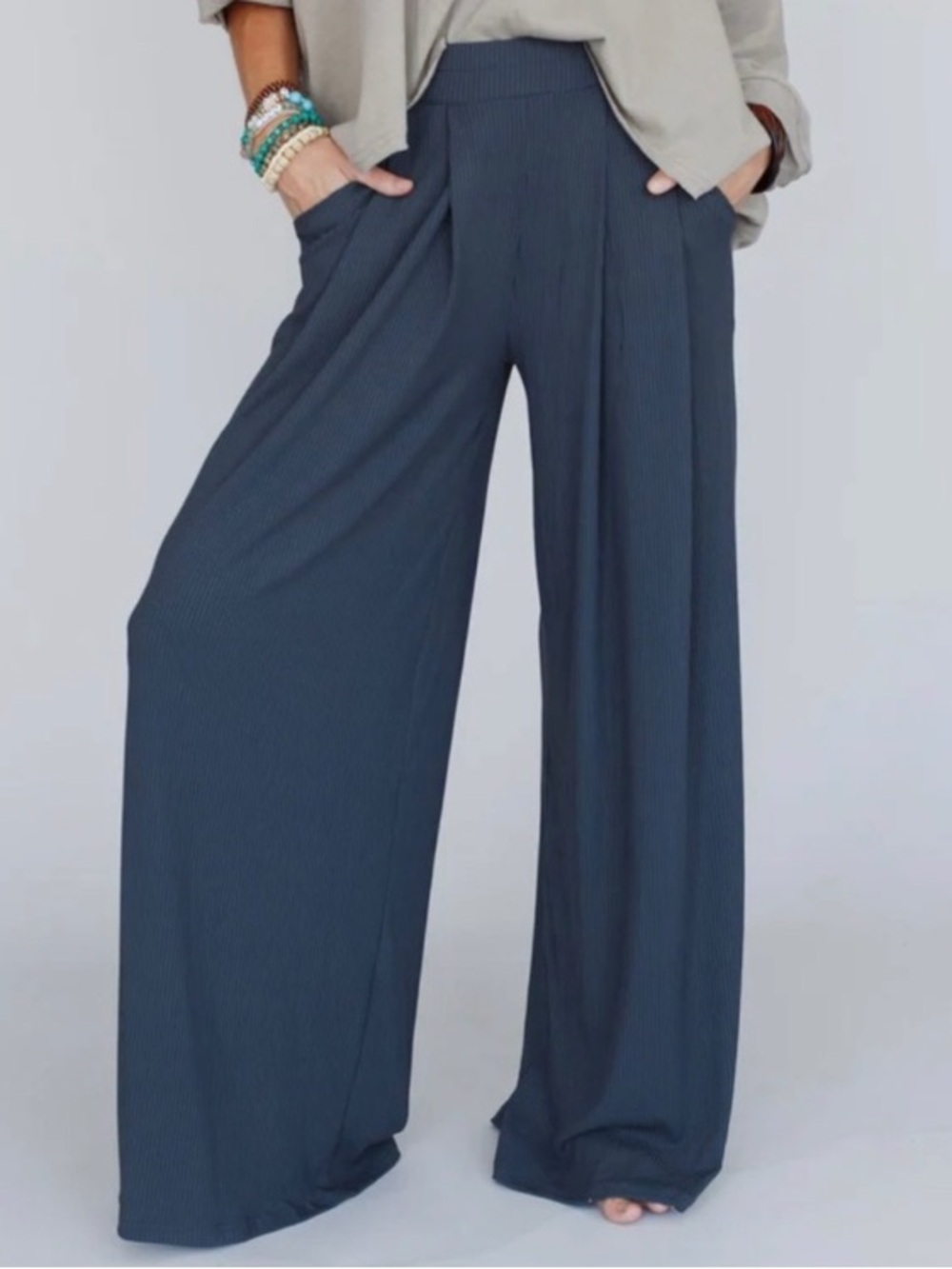 Three Bird Nest BIG THRILLS PALAZZO PANTS Charcoal, Size XL - Picture 3 of 8